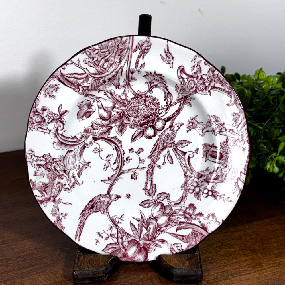 Spode Williamsburg Provincial Garden Cranberry 6.25" Bread & Butter Plate